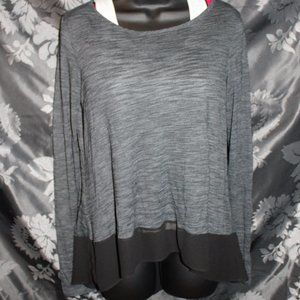 BCBGMaxAzria mesh trim shirt